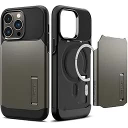 Оригінальний протиударний чохол Spigen Slim Armor (MagFit) MagSafe для iPhone 14 Pro Max (6.7") Gunmetal (ACS04646) - мініатюра 11
