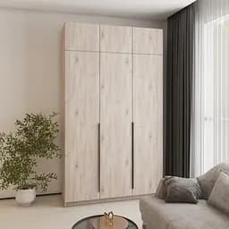 Шафа 3-дверна з антресоллю MebelStar Оскар ДСП BL-B, стандарт 150x52x260 см Аляска сірий (MBS-4929)