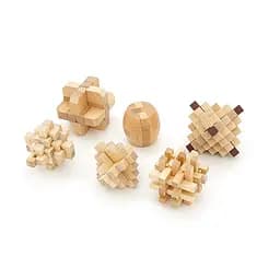 Набор 3D из 6-головоломок "Набор №4" дерево Размеры элементов 5.7-10 см 260х90х180 мм 0.850 кг