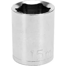 Головка торцева 6-гранна Sthor квадрат 1/2" М15 з вуглецевої сталі (53337)