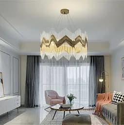 Люстра кольцо с тонкими стеклянными палочками в роскошном бронзовом оттенке Line.F MD 8089-600