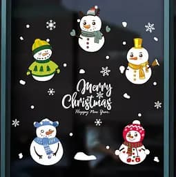 Набір новорічних наклейок на вікно New Year 6 13772 45×60 см 1 аркуш