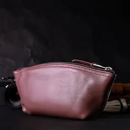 Чарівна жіноча шкіряна косметичка Grande Pelle 16793 пудровий - мініатюра 8