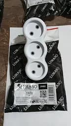 Тройник электрический круглый трехгнездный без заземления 16А (10шт/уп 100шт/ящ) (20092) LM*