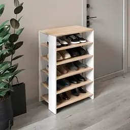 Тумба для взуття VAYS взуттєва полиця M-36 дуб сонома-білий