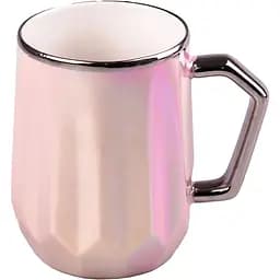 Чашка керамическая Happy Life в зеркальной глазури розовая 450 мл HPCYM0885P