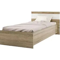 Ліжко односпальне Еверест Соната-900 90х200 см дуб сонома + білий (EVR-2114)