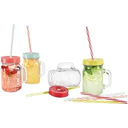 Набір склянок із трубочкою Ernesto 4 шт. 450 мл Ernesto прозорий-різнобарвний