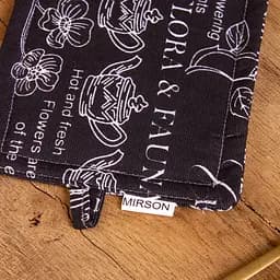 Прихватка MirSon №216 Black flowers, 17х17 см, чорна (2200006754411) - мініатюра 2