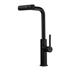 Змішувач для кухні з висувним виливом Mixxus Premium Hammer 014 Black MI6954 Чорний матовий - мініатюра 6