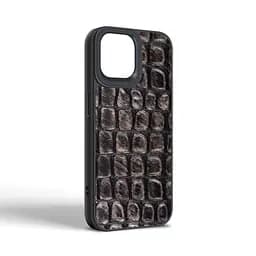Кожаный чехол для Apple iPhone 14, Harder Kaiju Skin, черный, термополиуретан ТПУ + экокожа с эффектом текстуры монстра, панель, защита корпуса, противоударный, микрофибра, рамка вокруг камеры, защита всего корпуса, (ARM76851) - мініатюра 2