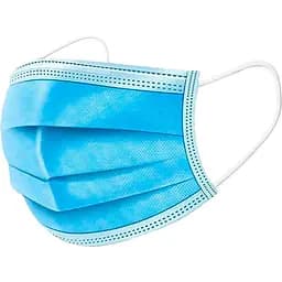 Маска медична захисна нестерильна тришарова синя №50