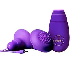 Помпа для сосків з вібрацією Orion Double Double Nipple and Clitoris Stimulators 7 см фіолетовий