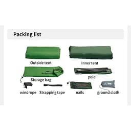 Намет двомісний Naturehike Cloud Up Base 2 CNK2450WS032, зелений - мініатюра 3