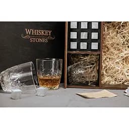 Подарунковий набір Whiskey Stones камені для віскі у дерев'яному пеналі №8 + 4 склянки Bormioli Rocco Dedalo + щипці + мішечок - мініатюра 5
