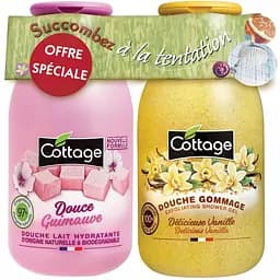 Набір Cottage Sweet Marshmallow & Delicious Vanilla молочко для душу 250 мл та гель-ексфоліант 270 мл