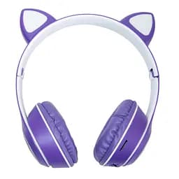 Бездротові навушники з вушками фіолетові bluetooth навушники з підсвічуванням дитячі Headset MZ-023 - мініатюра 8