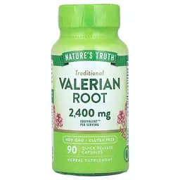 Валериана Nature's Truth Valerian Root корень 2400 мг 90 капсул быстрого высвобождения