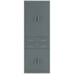 Пенал закрытый с ящиками Gerbor Каби REG 4D2S/220 Пепельный/Антрацитовый (GRB-1242)