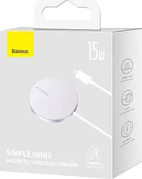 Бездротовий зарядний пристрій Baseus Simple Mini3 Magnetic Wireless Charger 15W Silver (CCJJ040012) [90318] - мініатюра 8
