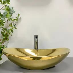 Умивальник VBI Turin gold glossy накладний VBI-011509, Золотий - мініатюра 5