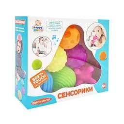 Набор мячиков для купания "Сенсорики" Limo Toy HB0020B пищалка, 6 штук