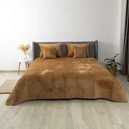 Покрывало ТЕП Velour кофейное ромб прямой 240 x 260 см (4-00518_22237)