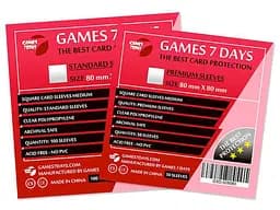 Аксесуар Games 7 Days Протектори для карт Games7Days 80 х 80 мм Square Medium, 50 шт. PREMIUM (GSD-028080) - мініатюра 2
