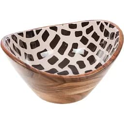 Блюдо салатник AMADEUS из дерева черно-белого цвета фигурной формы Франция (166859)