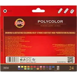 Олівці кольорові художні Koh-i-Noor Polycolor 24 шт. (3834) - мініатюра 3