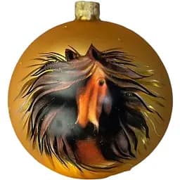 Ялинкова прикраса Санта Шоп Символ 2026 Стрімкий кінь золотий скло (4820001234107)