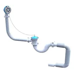 Сифон для ванни Santehplast SV-02 Ультра+ нержавіючий випуск 1 1/2" з переливом 30412