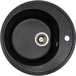 Кам'яна мийка Ventolux Fabia Black Matt Quartz D510x180 мм