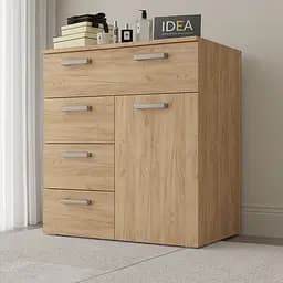Комод на 4 шухляди з дверима Idea ТКБ-367.2 Дуб крафт