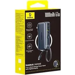 Зовнішній акумулятор Baseus Nomos NT11 Omni Charge 10000mAh 67W Black (P10078807123-00) [161319] - мініатюра 2