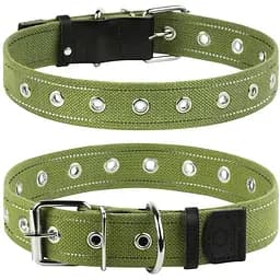 Нашийник для собак Collar, бавовняний, безрозмірний, 63x3,5 см, зелений - мініатюра 3