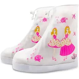 Детские резиновые бахилы Lesko Две принцессы XL 24 см розовые (15356)