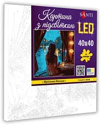 Картина за номерами Santi Мрійлива дівчина 40х40 см з LED підсвіткою (955102) - мініатюра 2
