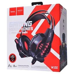 Ігрові накладні навушники Hoco W102 Cool, USB, 3.5mm, 2m, Червоний - мініатюра 8