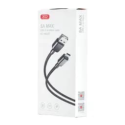 Кабель XO NB249 5A Android PVC Shiny Colorful Micro Data Cable Чорний - мініатюра 2