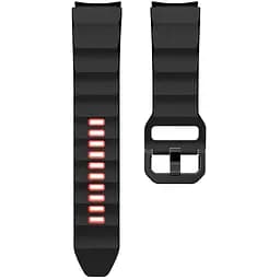 Ремешок для Samsung Galaxy Watch 4 Classic 42mm - черно-красный ширина крепления 20мм силикон размер L Watchbands Ribbed (W11-4WB17759971)