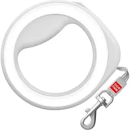 Повідець-рулетка для собак Waudog R-leash, світловідбиваючий, XS-M, до 40 кг, 2,9 м, білий