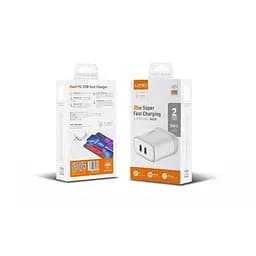 Зарядний пристрій блок-адаптер живлення Ldnio A2528C 35 W 2 порти USB-C біле - мініатюра 4