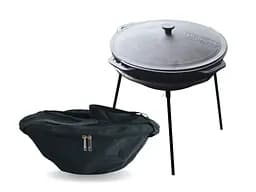 Казан чавунний азіатський 15 л з кришкою, чохлом та підставкою