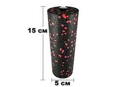 Масажний ролик EasyFit EPP 15х5 см чорний-червоний (EF-2041-R) - мініатюра 3