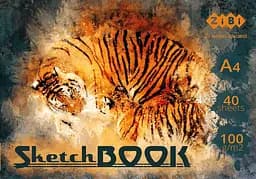 Скетчбук Art Line А4, 40 аркушів, клеєний, білий блок 100 г/м² (в асортименті)