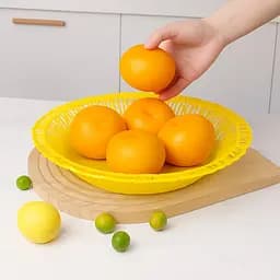 Фруктовниця пластикова кругла тарілка підставка для фруктів Ø 28 см, Господар Жовтий 87874