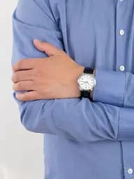 Чоловічі кварцові годинники наручні з шкіряним ремінцем оригінал Casio MTP-V006L-7BUDF (модуль №1333) - мініатюра 3
