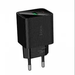 Мережевий зарядний пристрій адаптер HOCO CS84A 1 USB/1Type-C, 30 W, підтримка швидкого заряджання PD/QC/FCP/AFC Чорний - мініатюра 2