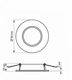 LED світильник Back вбудований круглий VIDEX 4W 5000K - мініатюра 5